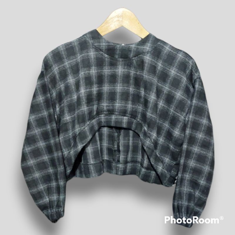 CROP TOP FLANEL/ BLOUSE FLANEL/ BLOUSE CROP TOP