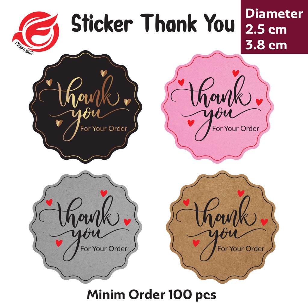 

(1 Pcs) Sticker Label Thank You For Your Order / Stiker Terimakasih / Sticker Anti Air