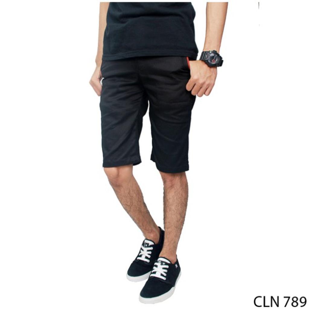 Fashion Celana Pendek Chinos Hitam - CLN 789