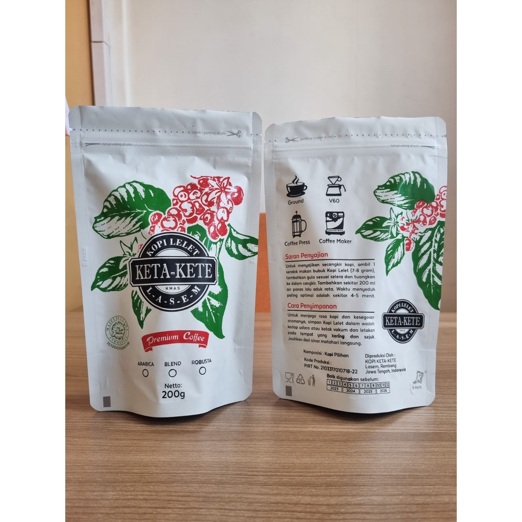 Qeila - Kopi Lelet KETA-KETE Lasem 200 gram POUCH PUTIH PREMIUM