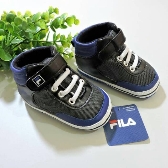 SK41 - SEPATU ANAK IMPORT FILA PW SHOES BLACK (PREWALKER, IMPORT)