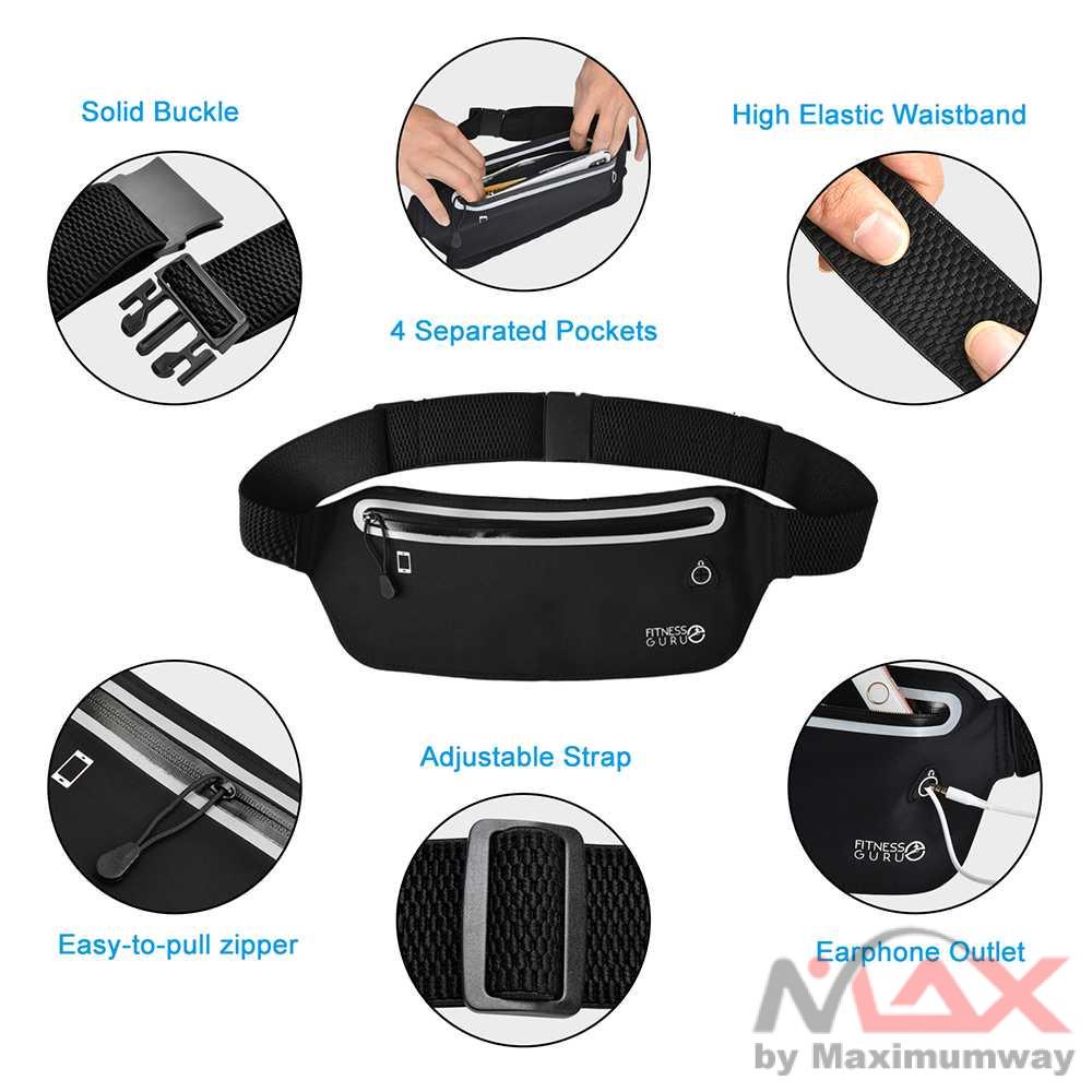 Tas pinggang olahraga PREMIUM gym travelling anti air waterproof running go belt Sport Waist Bag