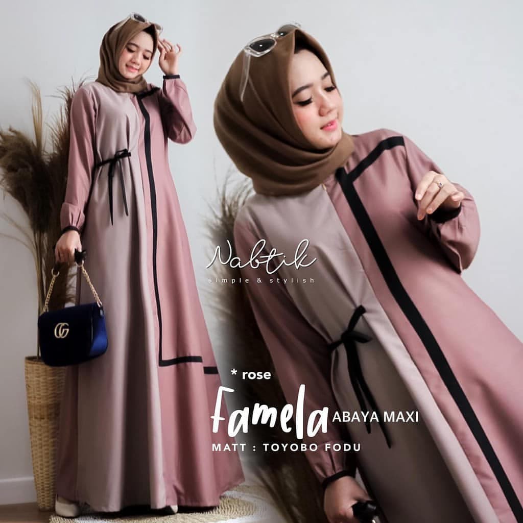 Ns FC Najibah Gamis Syar'i asdf Putih Benhur Abu Toska Navy Maroon Hujan