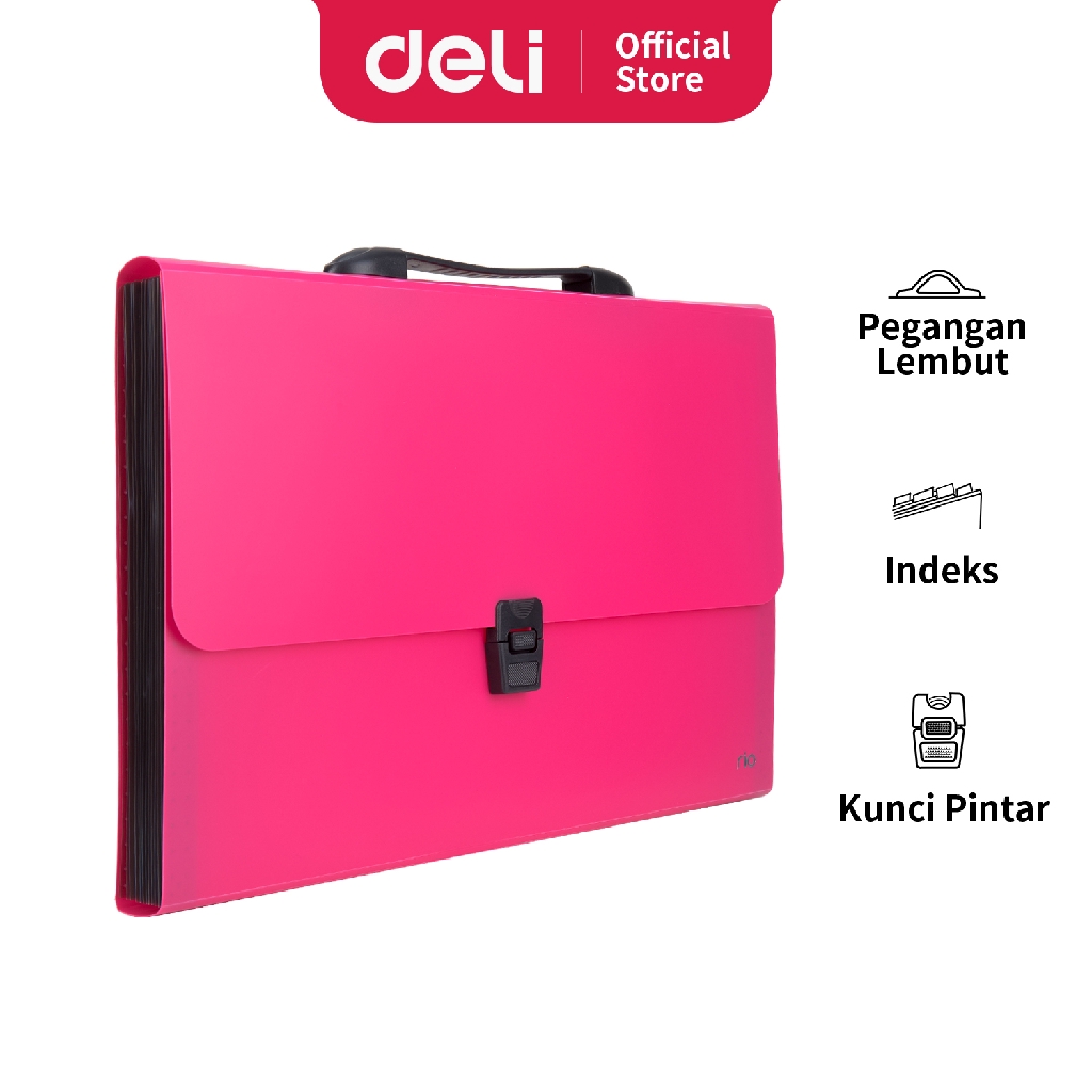 Deli Expanding File Seri Rio FC 14 Pockets dengan smart lock EB40432 EB40442 EB40452