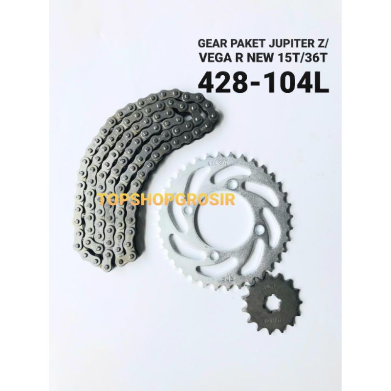 Gear Paket Gir Set Jupiter Z/Vega R New/F1zr 428-104L 15T/36T