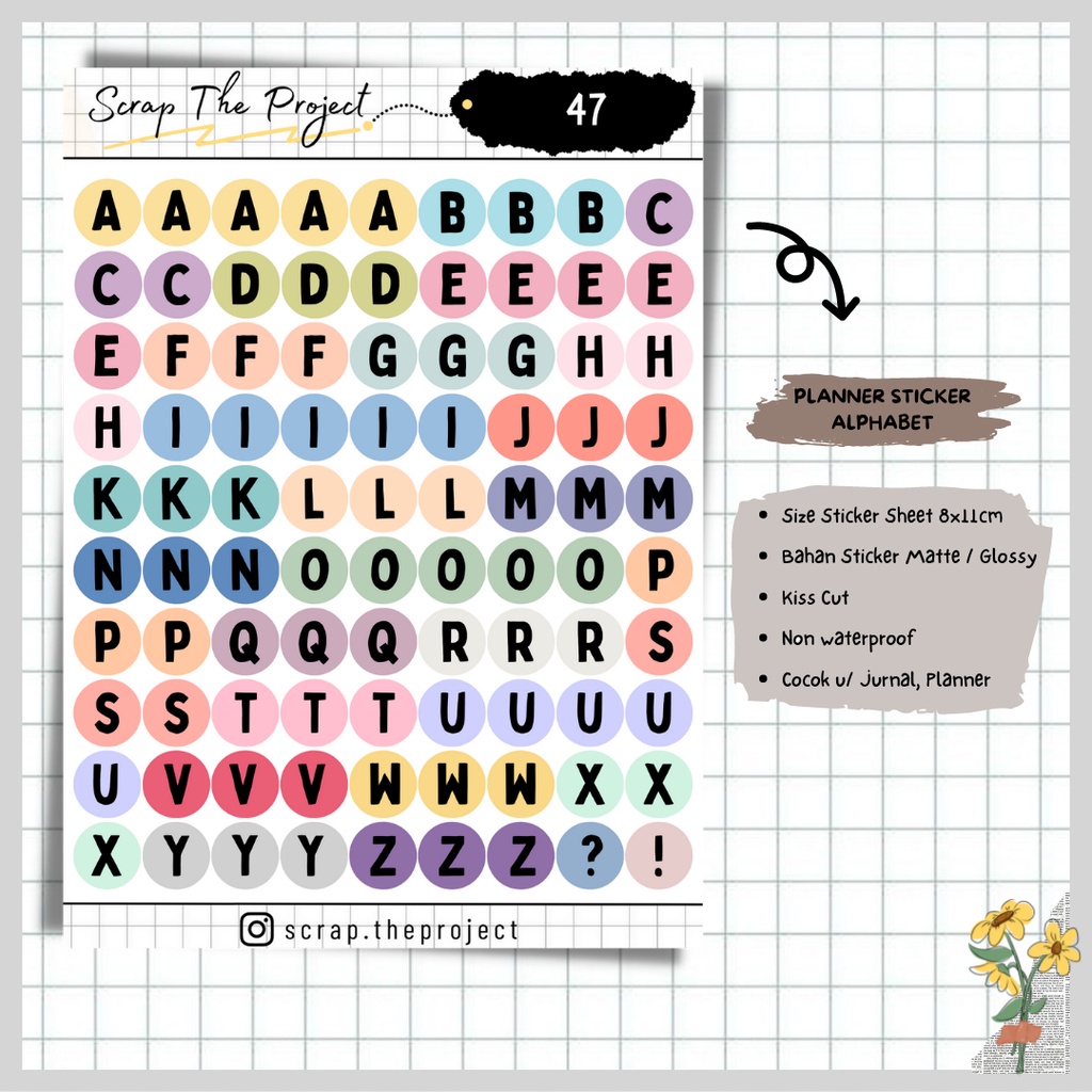 

STICKER PLANNER JOURNAL / STICKER ALPHABET / STP - 47