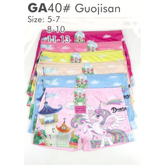 6 pcs Celana dalam boxer anak perempuan