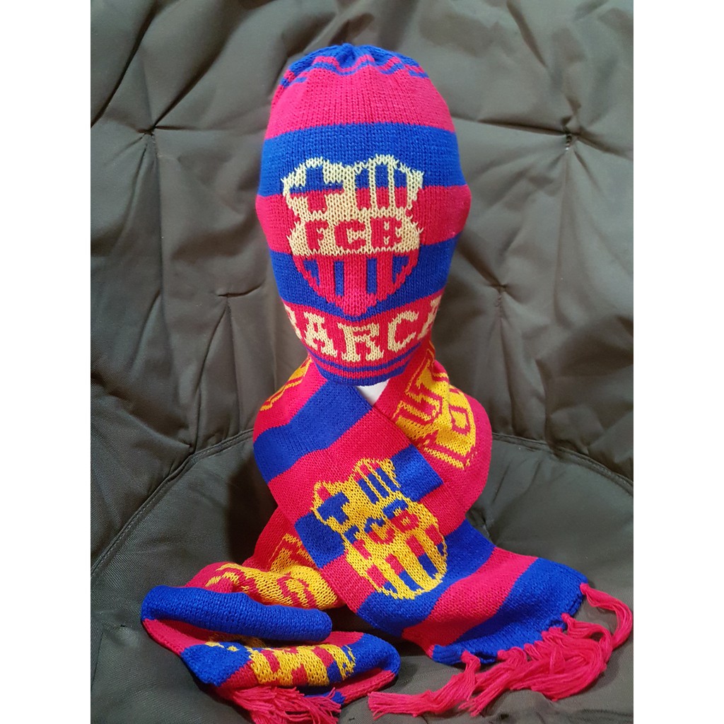 Kupluk bola persib persija barca madrid mu beanie Rajut allsize syal set BEA-BOLA SET