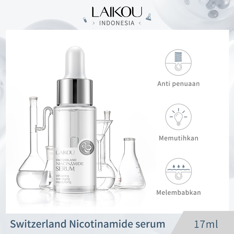 LAIKOU Niacinamide Esensial Melembapkan Mengecilkan Pori-pori Memperbaiki Anti Penuaan Menghilangkan Keriput 17ml