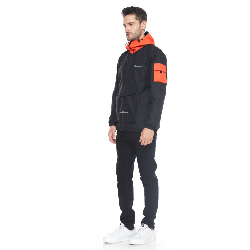 Kent Jaket Pria Outdoor Parka Cougle Original Hitam Orange