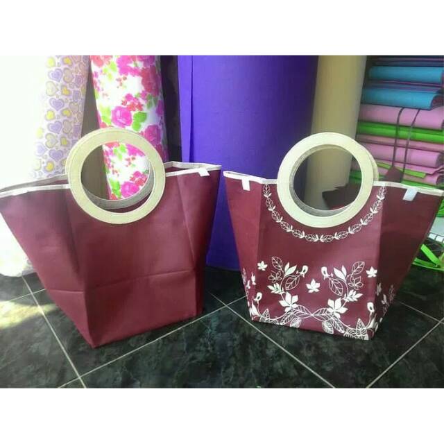 

READY tas souvenir hajatan pegangan bulat dus 20x20 cm