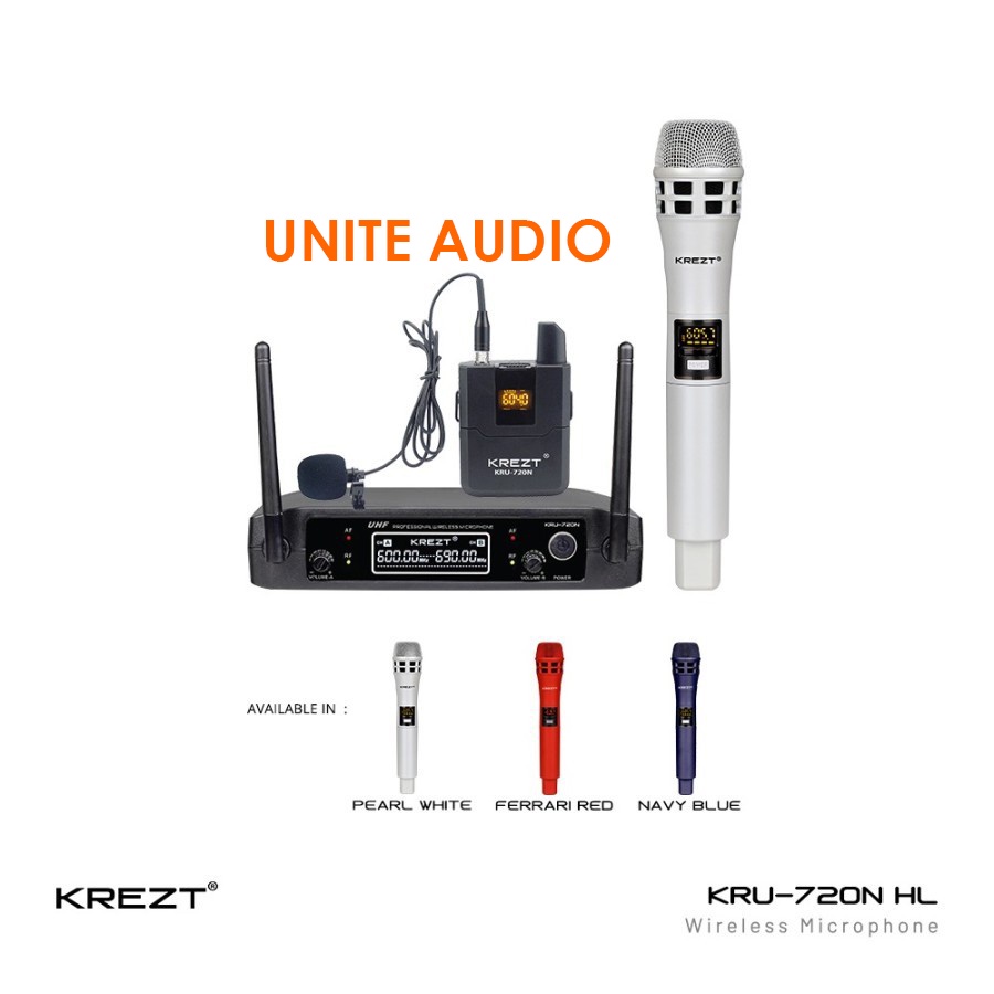 Mic Wireless Krezt KRU 720 N Krezt KRU-720N Mic Pegang Jepit Orignal KRU720N HC
