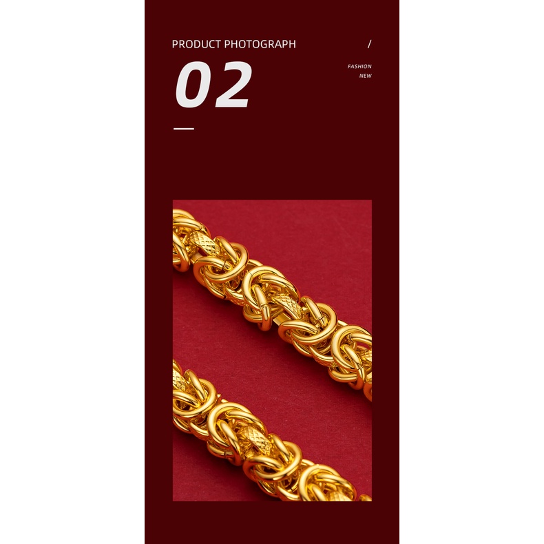 Kalung Desain Kepala Naga Bahan Kain Lapis Emas Asli Kadar 375