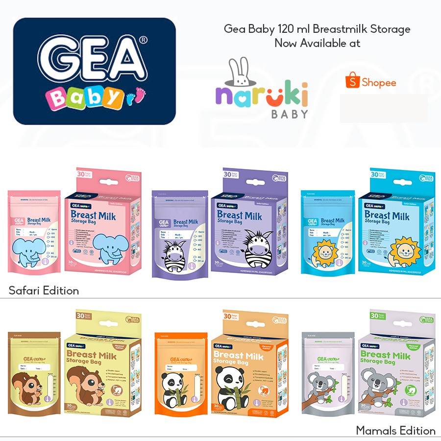 Gea Baby Kantong Asi Kantung Asi Gea Baby 120 ml Breastmilk Storage 120ml isi 30 pcs