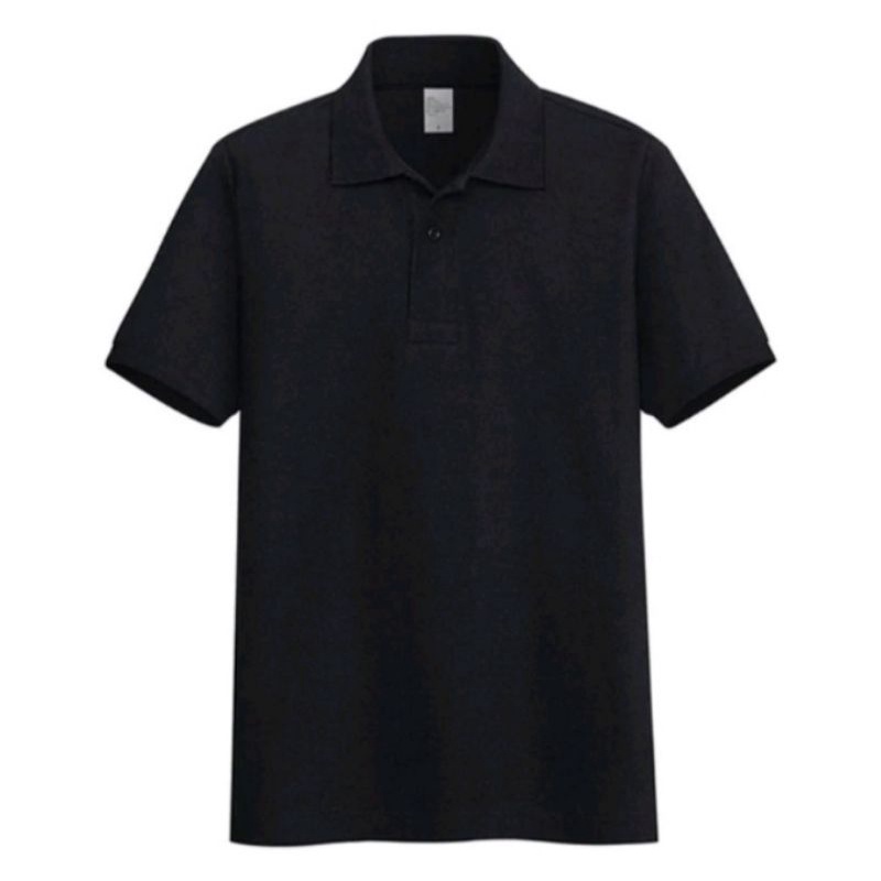 kaos kerah  polos pria warna hitam