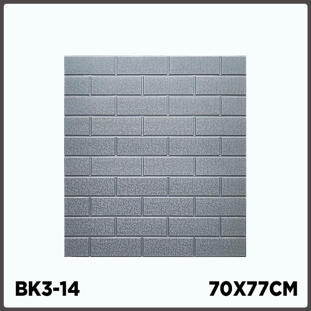 Wallpaper dinding 3d motif gambar wallfoam Dekorasi Kamar murah 70x77cm-BK3-14 ABU