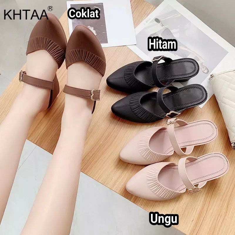 (COD) Sandal Selop Wanita Jelly Wedges Tali Tengah Porto LET