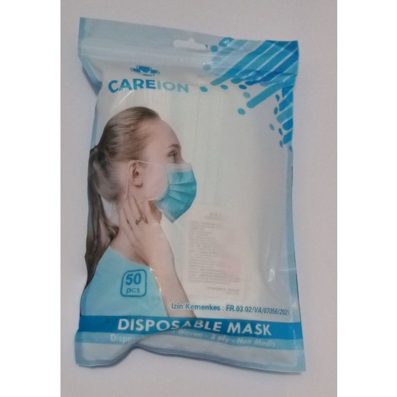 Masker 3 ply/ Disposable mask 3ply - Non Medis Kemasan Sachet