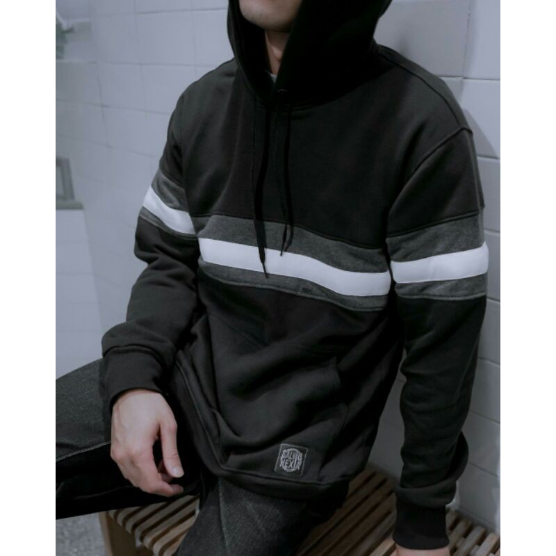 Sweater Hoodie Salviohexia Sweater Pria Sweater Kombinasi Hitam Putih Sweater Pria Slvhx