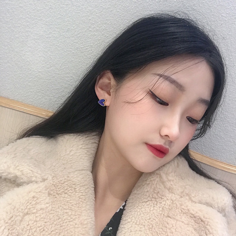 Halus anting-anting wanita anting-dpt dipakai saat tidur peach jantung stud anting-anting kompak tem