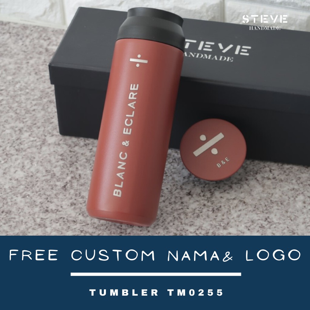 Botol minum stainless termos vacuum tumbler travel mug TM0255 Red Custom Tahan Panas dan dingin