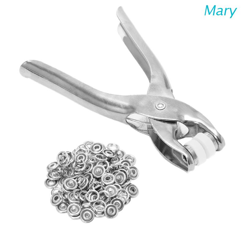 Mary 100Pcs Ring Snap Metal 9.5mm