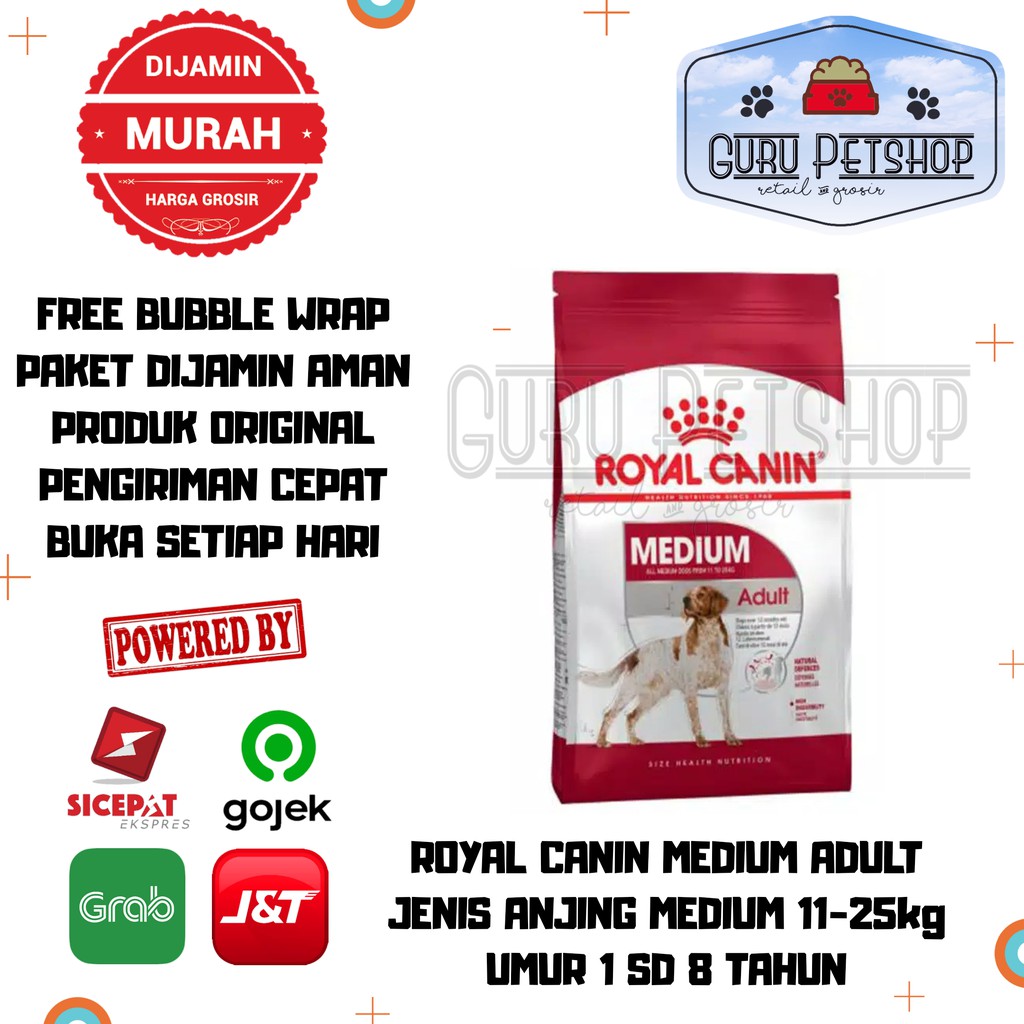 Royal Canin Medium Adult 10kg Makanan Anjing Medium Berat 11-25kg Dog Food Adult 1 sd 8 tahun