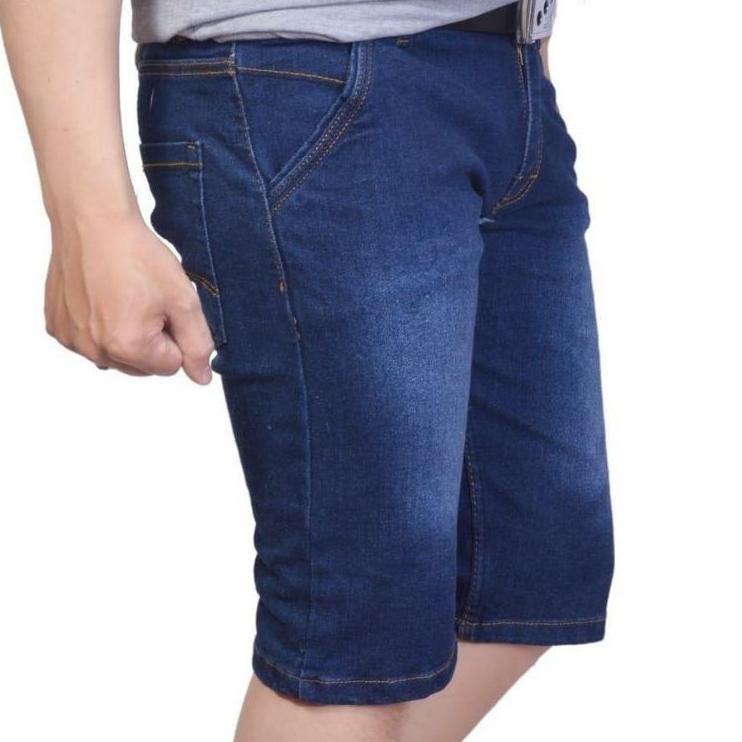Top Produk.. Celana Pendek Jeans Pria Denim Bahan Melar