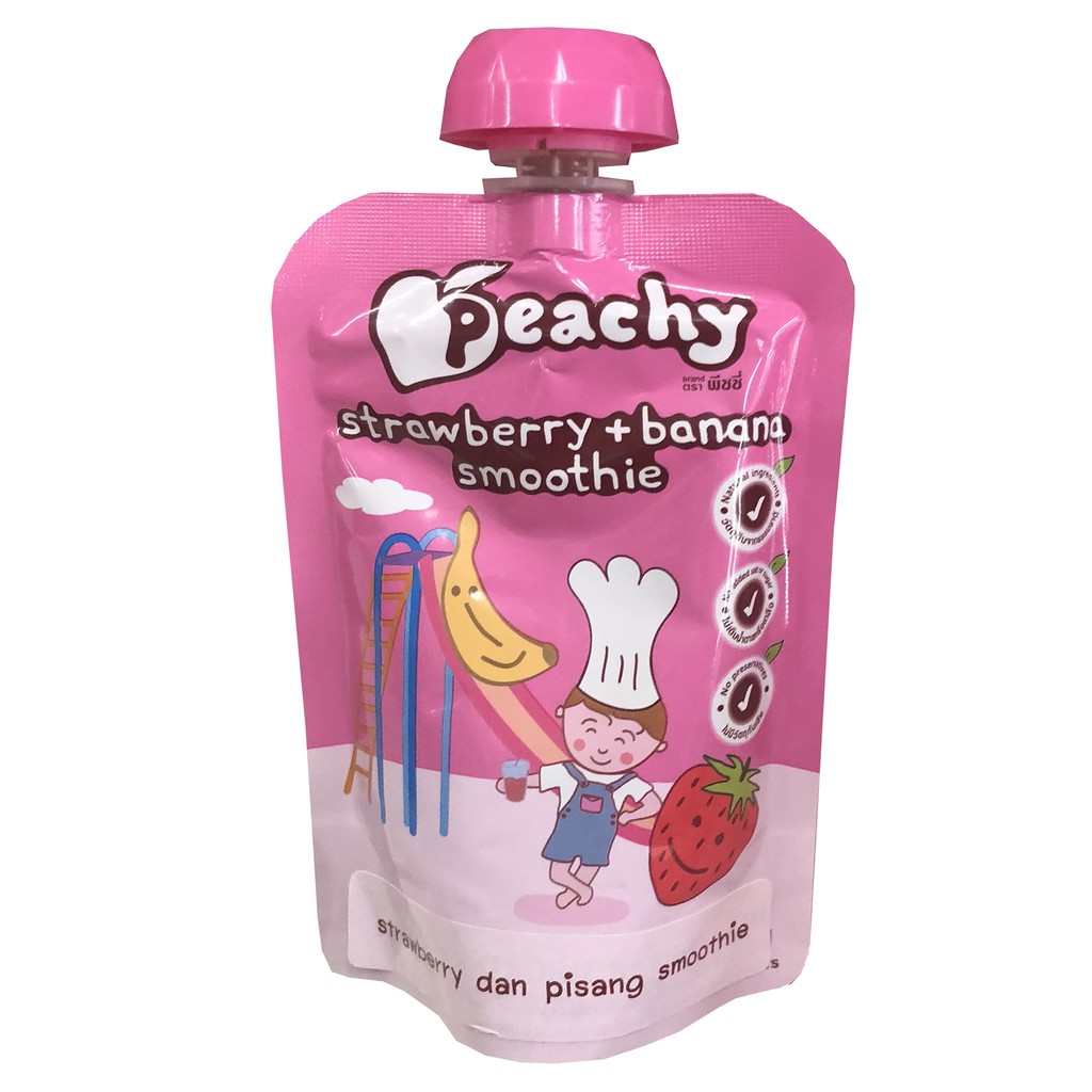 Peachy Apple MangoBanana Puree Makanan Bayi Intant Untuk Travelling 125gram