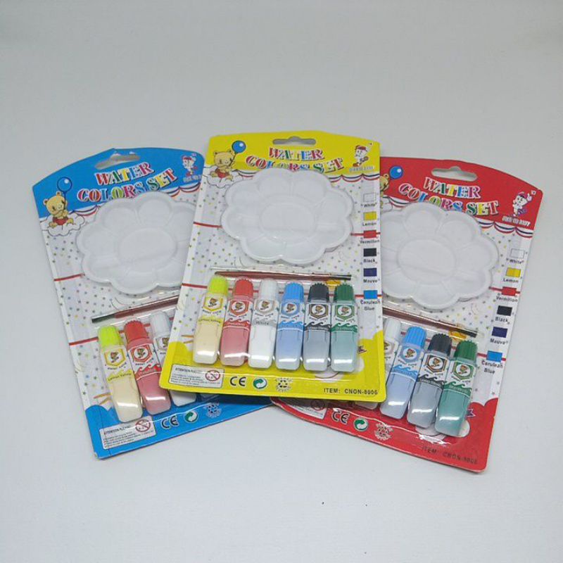 

Water Colors Set / Cat Air Isi 6 Warna dengan Pallet