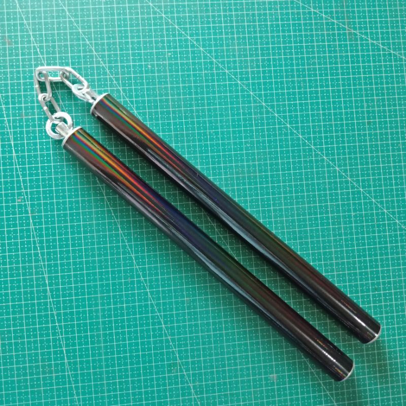 nunchaku aluminium rantai black hologram freestyle