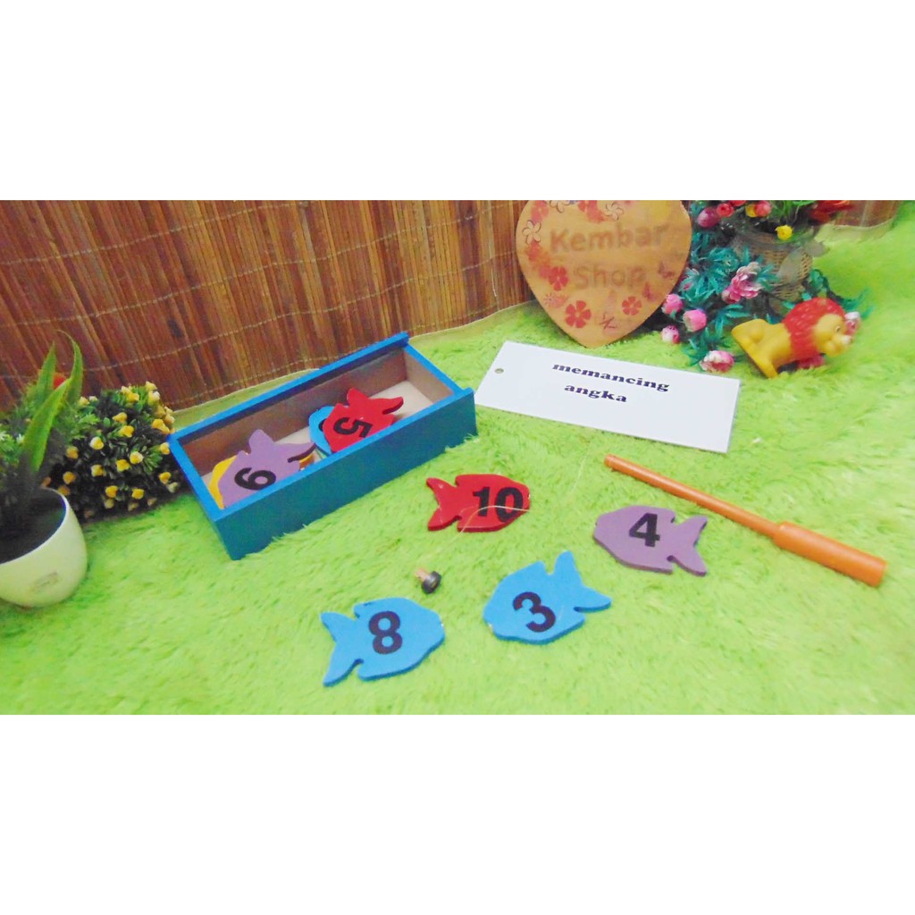 APE-PANC3 Mainan Alat Permainan Edukasi Edukatif Anak APE TK PAUD Memancing Ikan Angka
