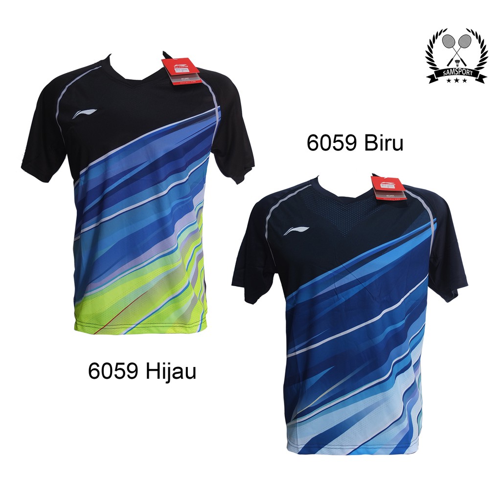 Baju Badminton LiNing Import 6059 Kaos Badminton Li Ning Logo Bordir