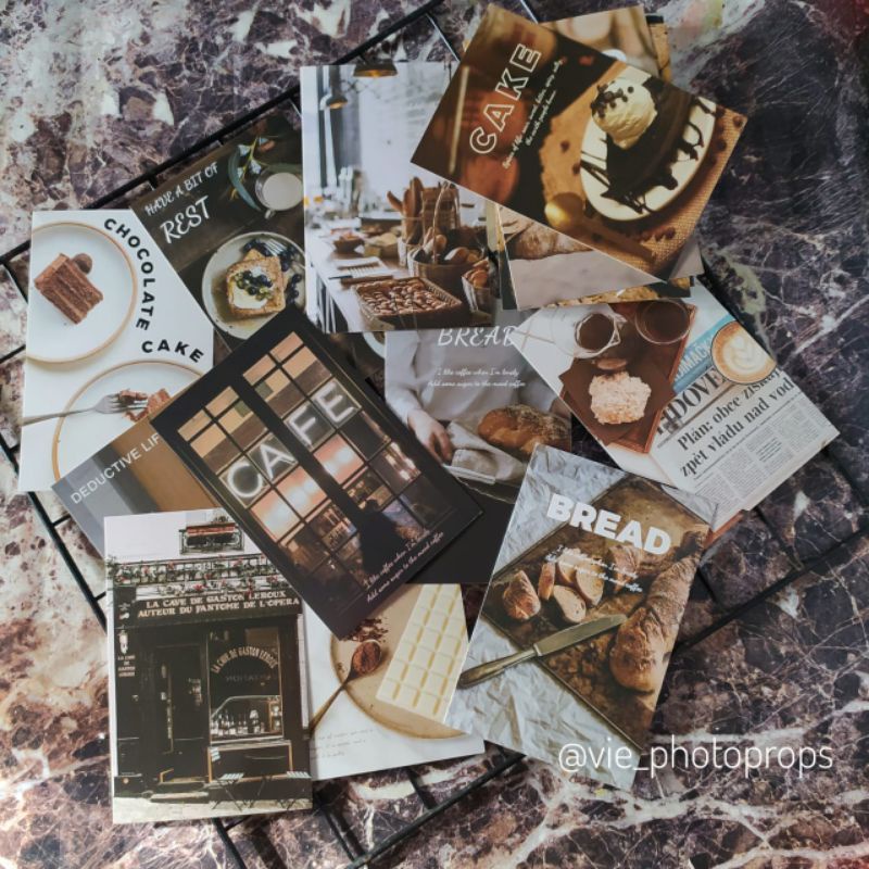 5pcs/set Coffee Time Postcard Properti Fotografi Props Foto Kartu Pos