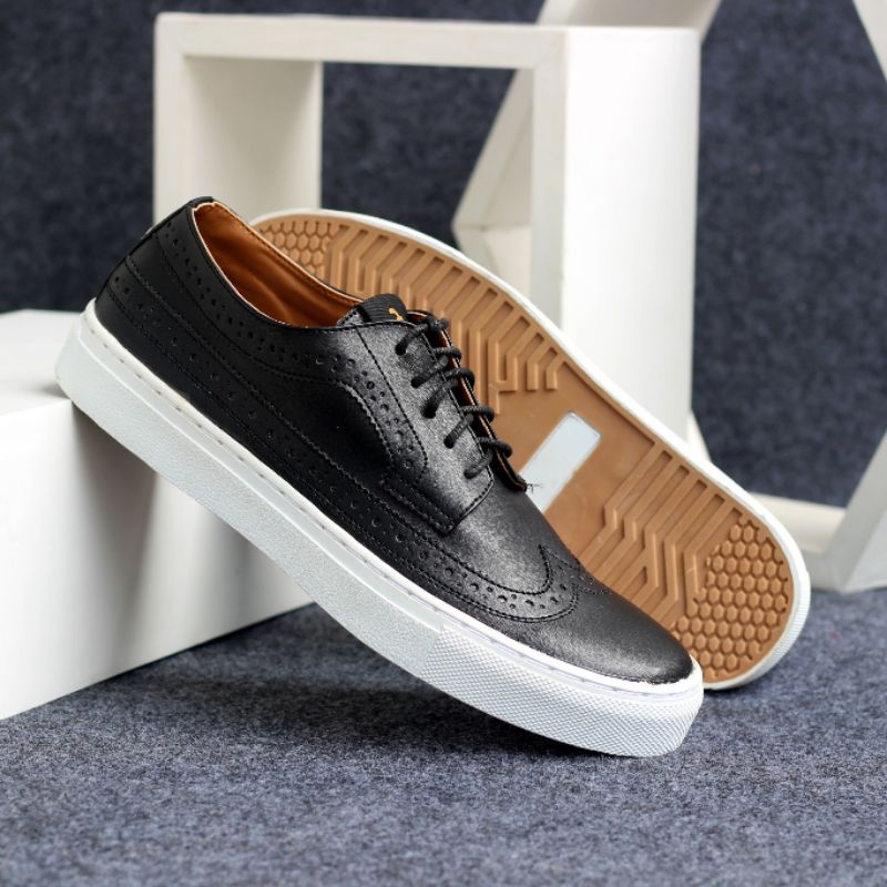 Xshoesbdg.id x Wingtif Sepatu Formal Casual Pria Pantofel Hitam Pria Kulit Sintetis Santai Kerja Kuliah Kantor