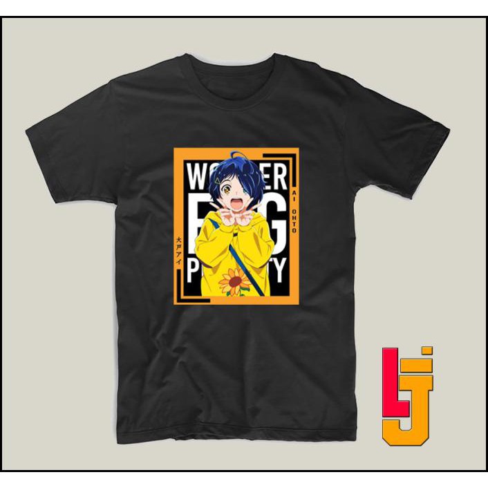 KAOS ANIME BAJU DISTRO AI OHTO AI WONDER EGG PRIORITY PRIA WANITA - HITAM, M