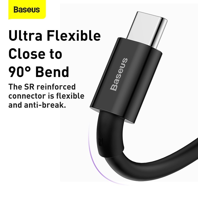 Baseus Original Superior Kabel Data USB Type C 2M 2 Meter Fast Charging 6A 66W Cable Tipe C Cable Ori 5A 40W Quick Charge PD