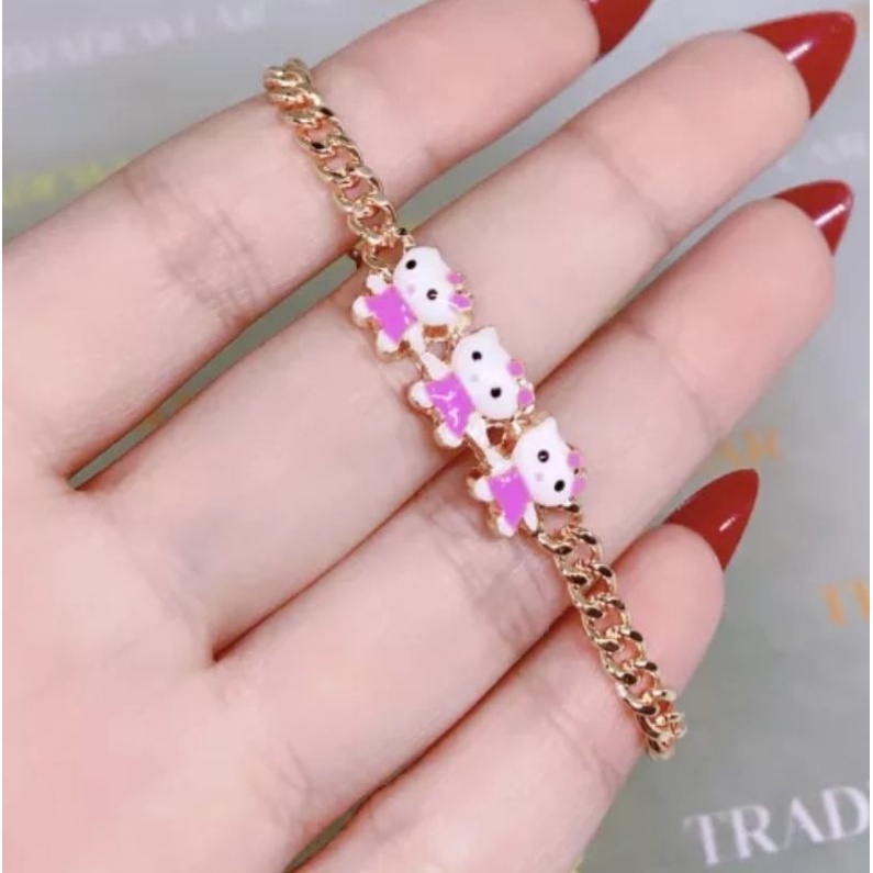 Xuping Gelang Tangan Anak Perempuan Motif HelloKitty Enam Bintang - Xuping Gold 07