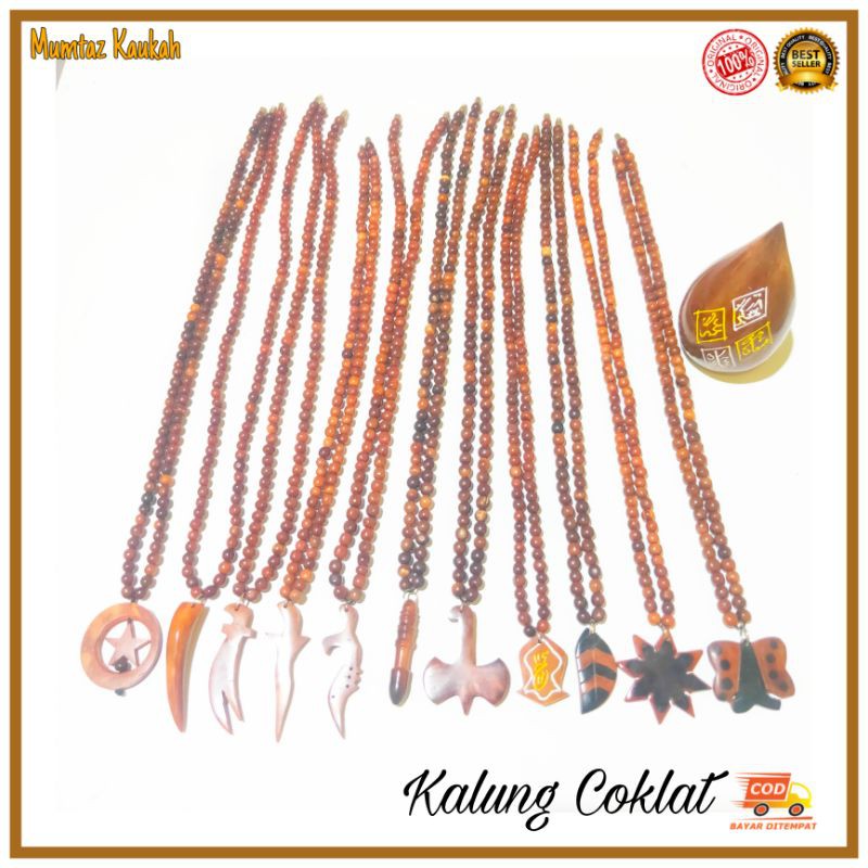 Kalung koka kaukah coklat liontin original kaoka kaokah kokka kauka