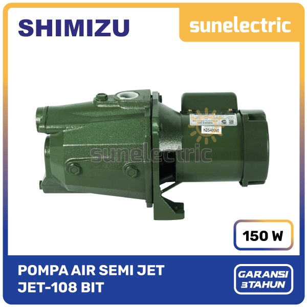 Shimizu Pompa Air Semi Jet (150 W) Daya Hisap 11 Meter JET 108 / JET108 - Hijau