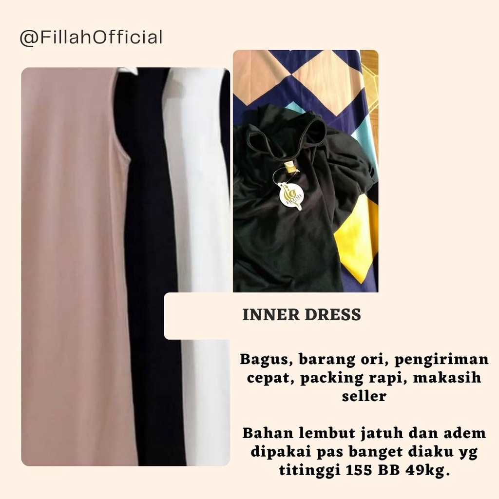 Inner Dress Tanpa Lengan Manset Polos Inner Dress Hitam Inner Tanpa Lengan Inner Panjang Busui Inner Panjang Span Inner Lengan Pendek Inner Panjang Polos Inner Dress Termurah Inner Dalaman Baju Inner Dress Bahan Jersey  FH11