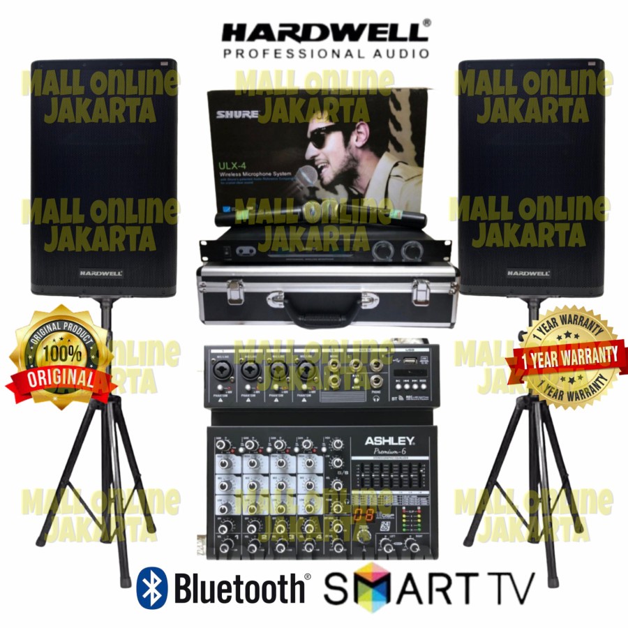 Paket speaker Hardwell 15 inch Original Sound system aktif mixer 6 ch