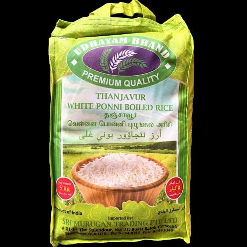 

UDHAYAM BRAND THANJAVUR WHITE PONNI BOILED RICE 5 KG