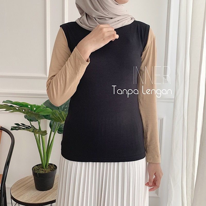 PROMO MANSET BADAN POLOS TEBAL ADEM TURTLENECK BAHAN KAOS TIDAK LICIN-BLACK BUNTUNG