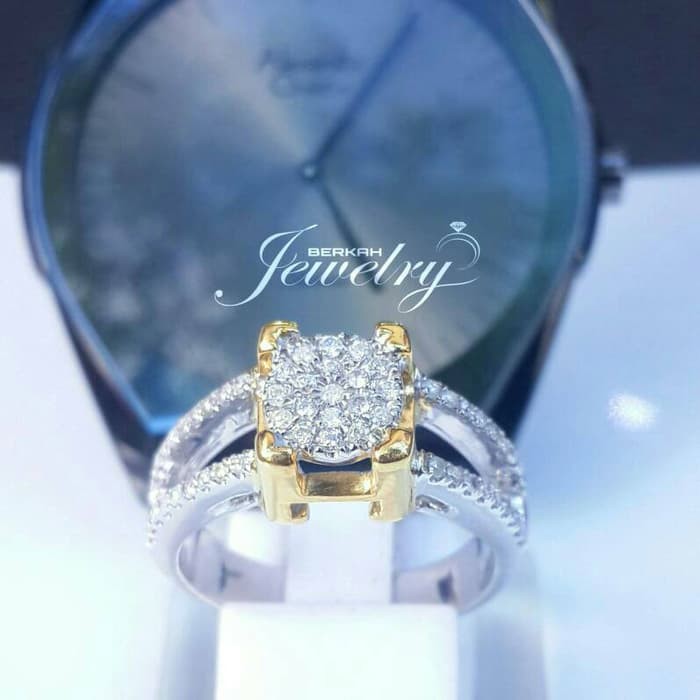 Cincin Wanita Kawin Nikah Original Emas Gold 18k Berlian Diamond Eropa Putih Asli DK1452