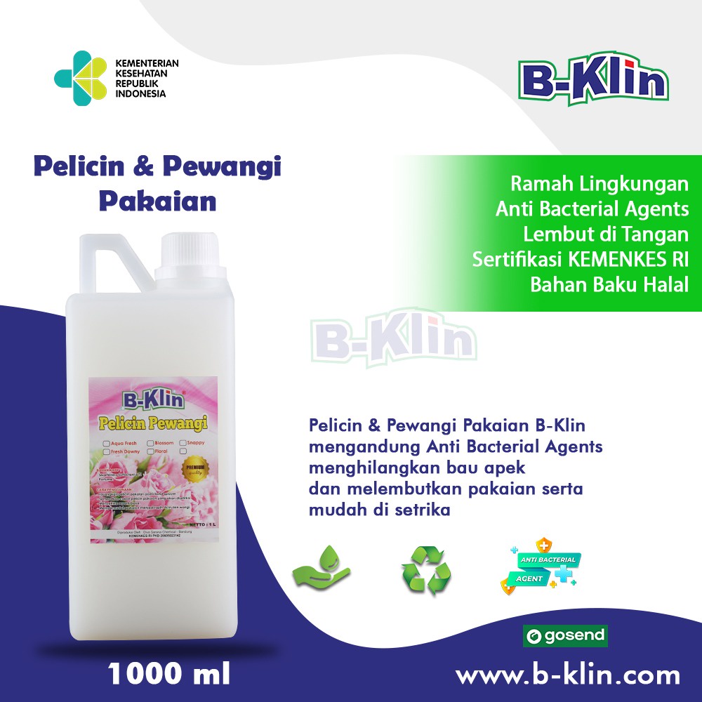 Pelicin Pewangi Pakaian Setrika Laundry B-Klin 1 liter