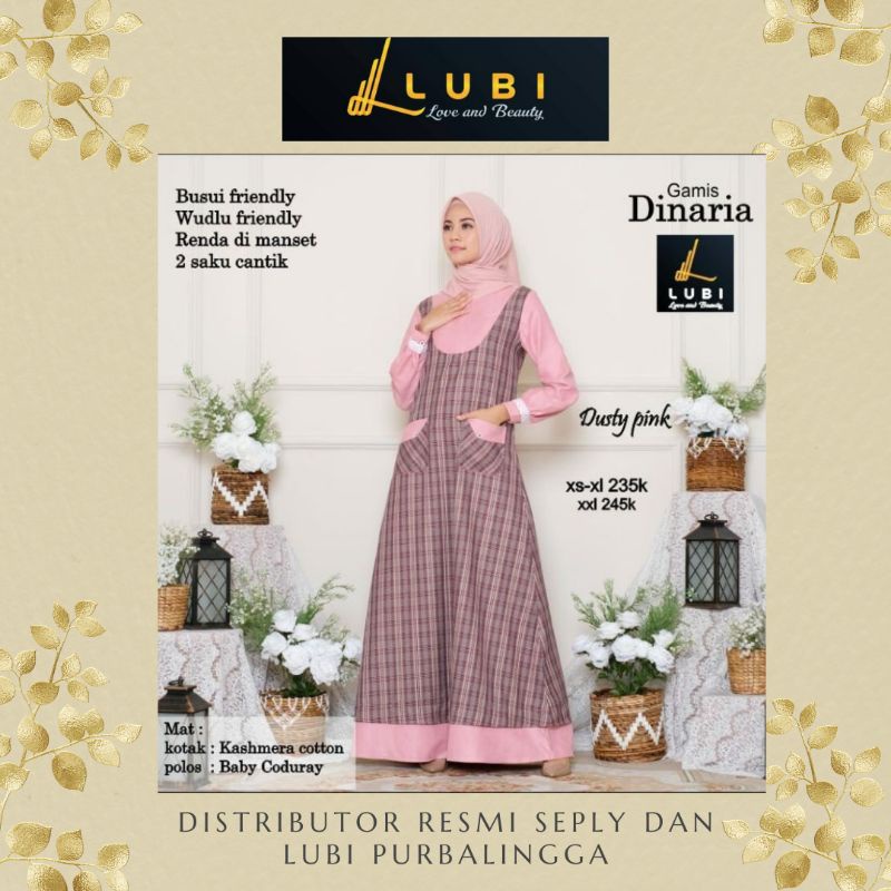Gamis Lubi Terbaru Dinaria Dusty Pink Dan Melon | Seply Lubi Purbalingga Diskon Gratis Ongkir Dan CO