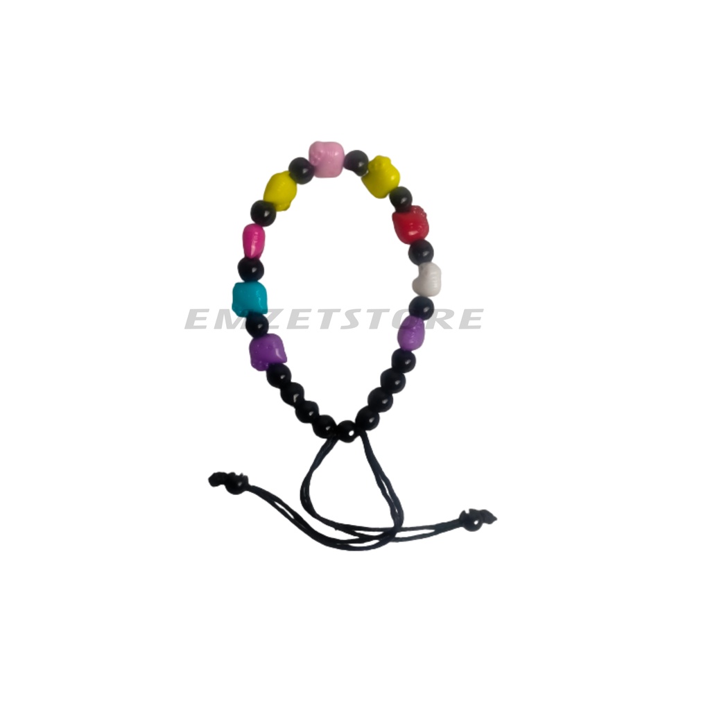 Gelang Tangan Manik-Manik Model Tali Serut/Aksesoris Pria dan Wanita/ Gelang Akrilik Murah