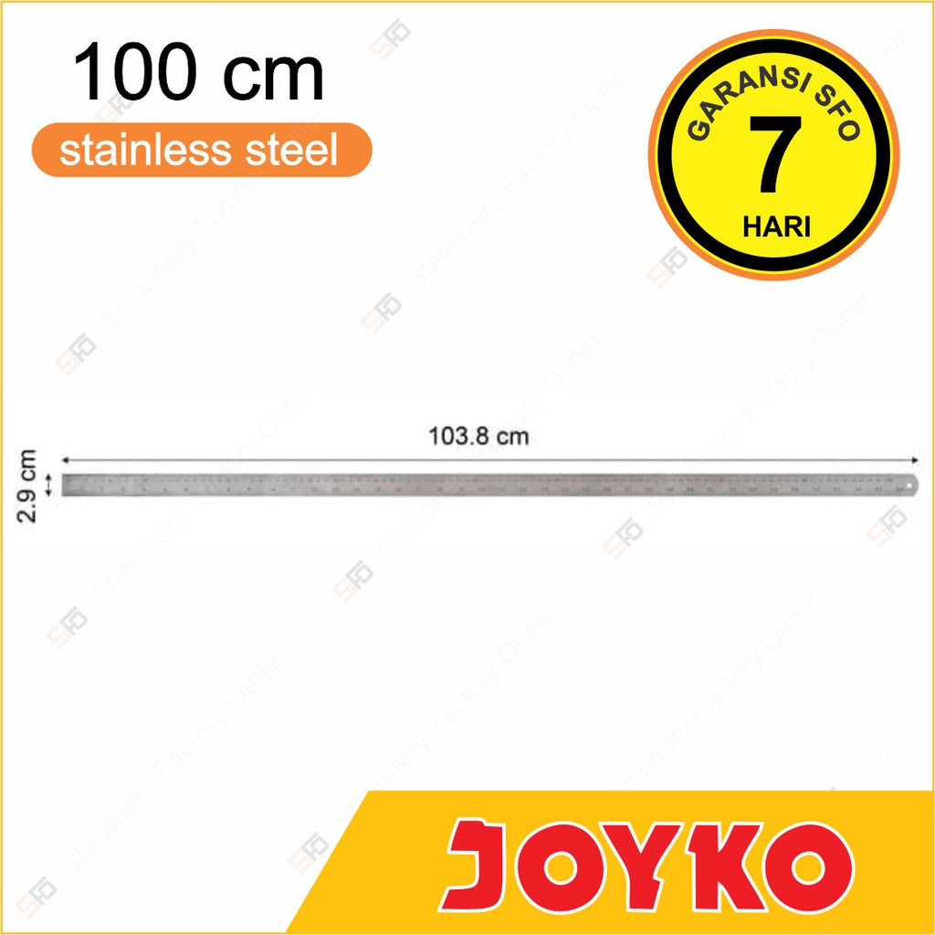 

Penggaris Besi Joyko 100cm - RL-ST100 - Stainless Steel Ruler 100 cm