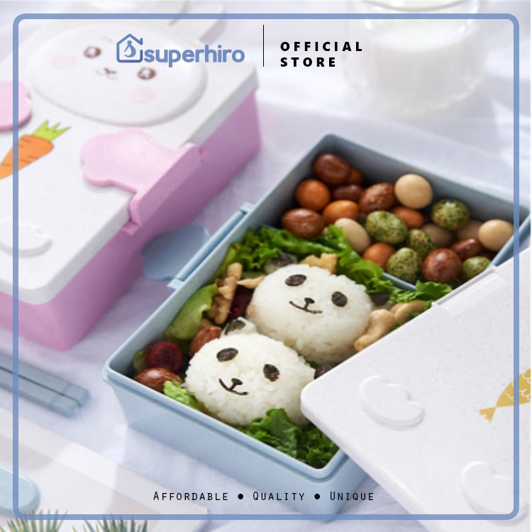 Kotak makan Set ANAK Lunch Box Bekal Snack Microwave Safe BPA Free